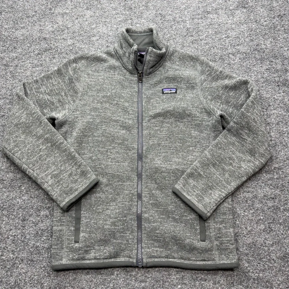 Patagonia Better Sweater Full Zip Jacket Kids Medium 10 Heathered Gray Fleece